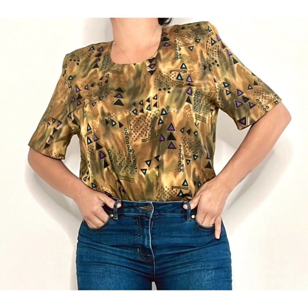 Vintage Regal shoulder pads blouse size medium